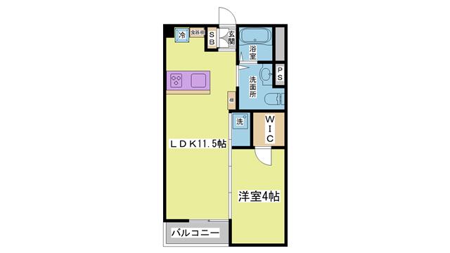 WHITE VILLA II(1LDK/3階)の間取り写真