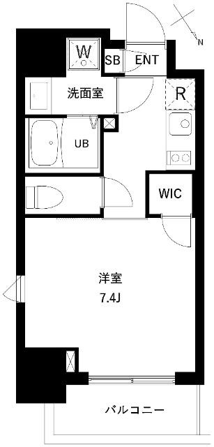 アーバンパーク住吉II(1K/4階)の間取り写真