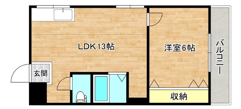 第1KYメゾン(1LDK/3階)の間取り写真