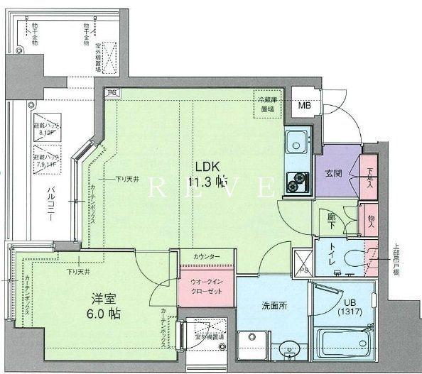 ドルチェ日本橋浜町壱番館(1LDK/11階)の間取り写真