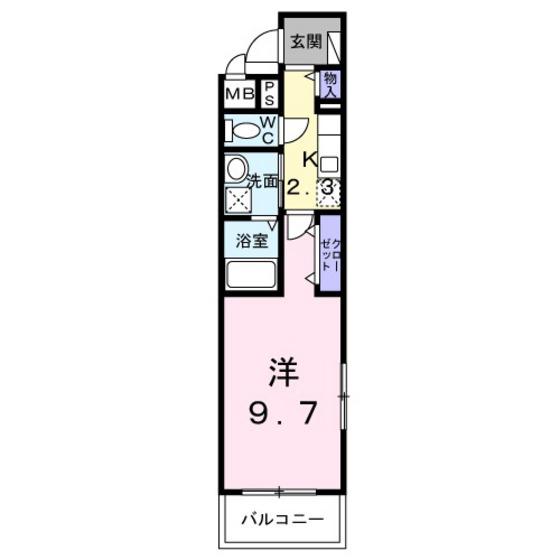 フラワーベル(1K/3階)の間取り写真