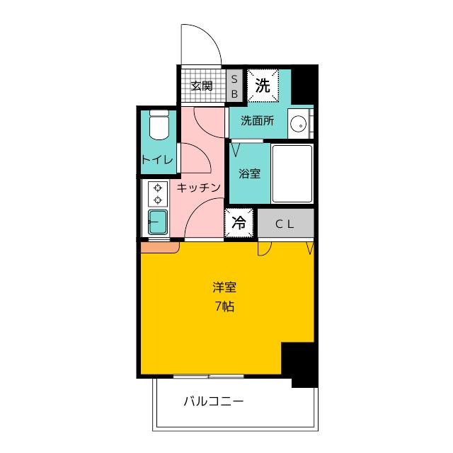 レジデンシャルヒルズ博多駅前(1K/8階)の間取り写真