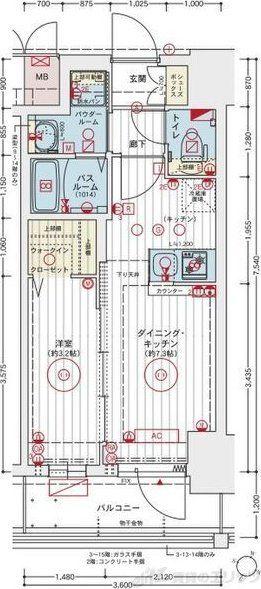 エステムコート新大阪XVIIベイス(1DK/2階)の間取り写真