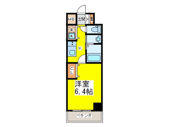 PINUS栄橋(1K/3階)の間取り写真