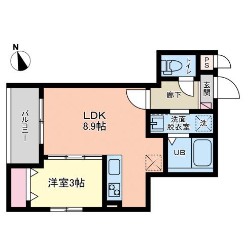 MOVE長束(1LDK/1階)の間取り写真