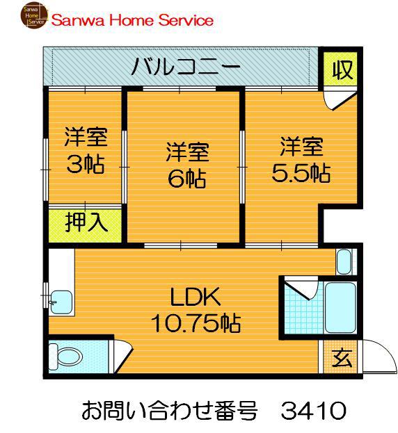 ピュアスモトD棟(3LDK/4階)の間取り写真