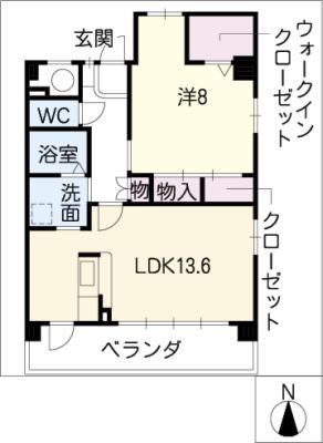 グランビア(1LDK/2階)の間取り写真