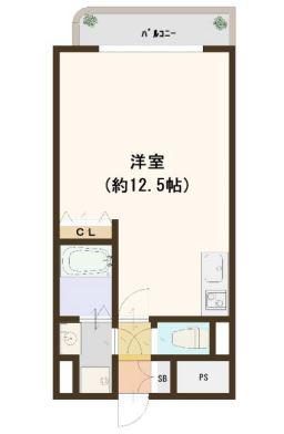 エスタブレ南森町(1K/6階)の間取り写真