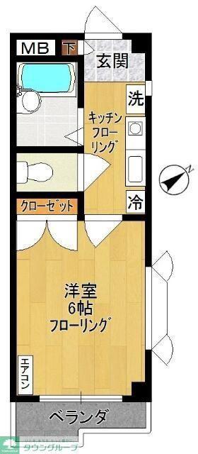 エスカレントI(1K/3階)の間取り写真
