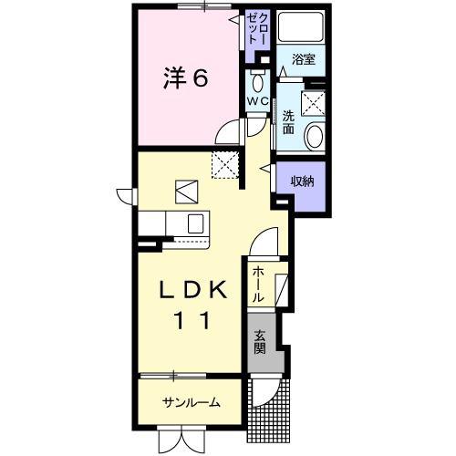 ベル クレール(1LDK/1階)の間取り写真