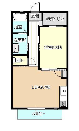 カサ アマリージョI(1LDK/1階)の間取り写真