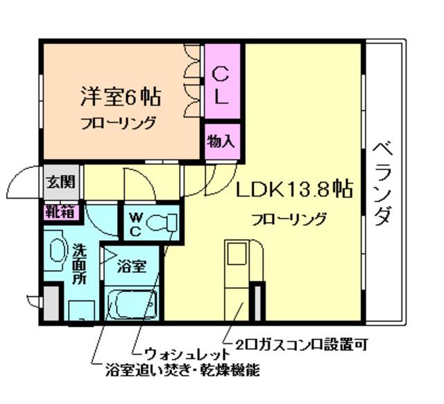 アンティーヴ(1LDK/1階)の間取り写真