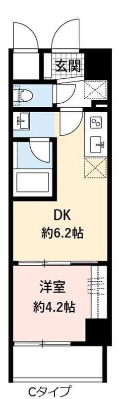 プレスタンテ ウィステリア(1DK/3階)の間取り写真