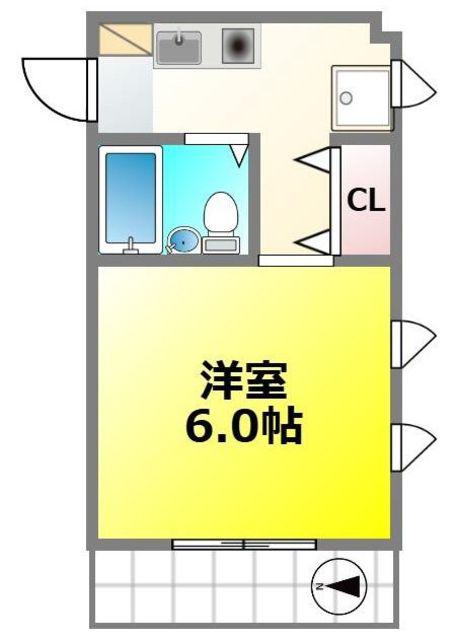 第一高橋ビル(ワンルーム/4階)の間取り写真