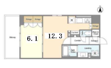 COMFORIA浅草松が谷(1LDK/4階)の間取り写真