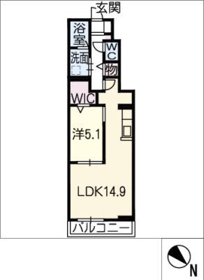 アヴァンセ南大高(1LDK/1階)の間取り写真