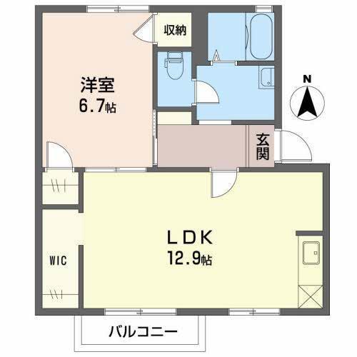 ピュアコートA・B(1LDK/2階)の間取り写真