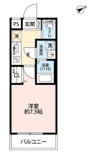 プレール・ドゥーク吉祥寺(1K/4階)の間取り写真