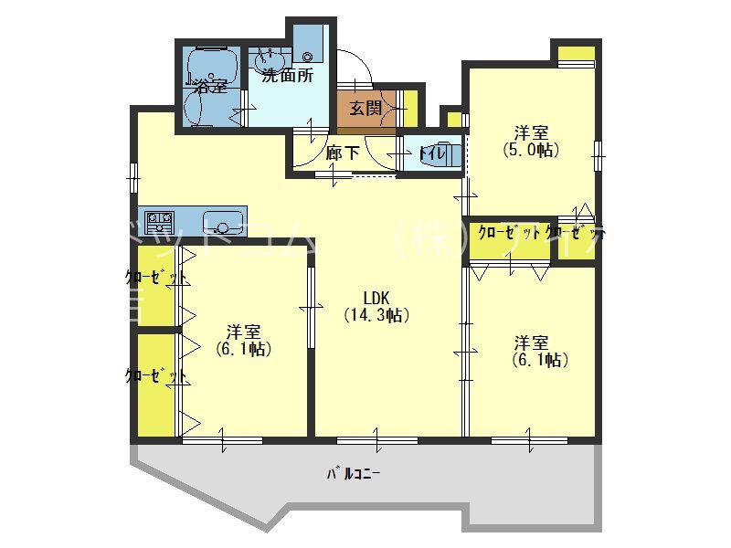 PARKSTONE幸和(3LDK/8階)の間取り写真