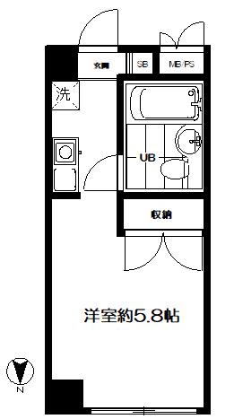タウンハイツ本郷(ワンルーム/1階)の間取り写真