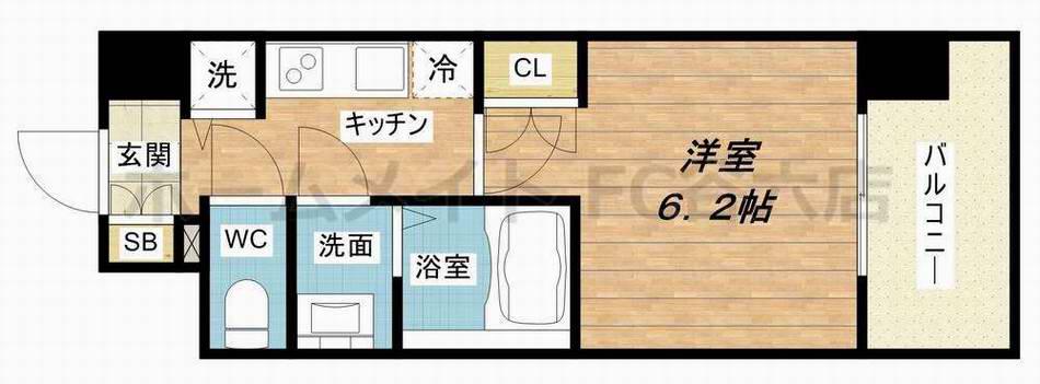 エス・キュート梅田東(1K/3階)の間取り写真