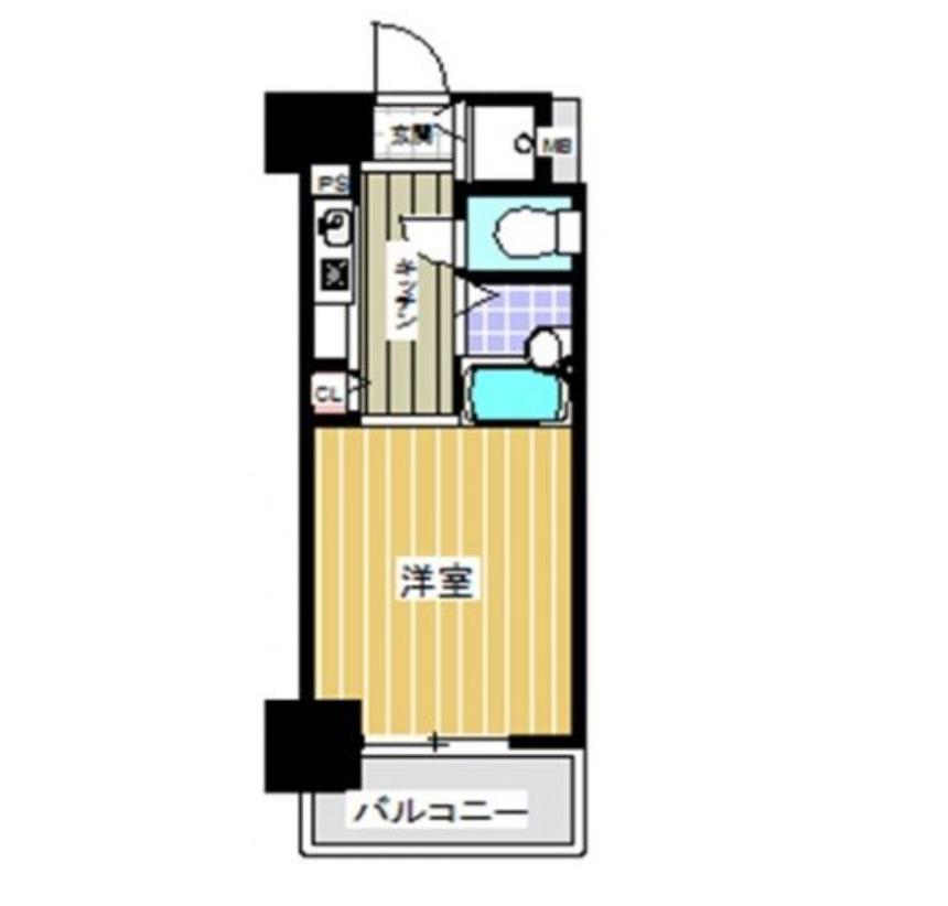 ダイナコートテソロ博多(1K/6階)の間取り写真