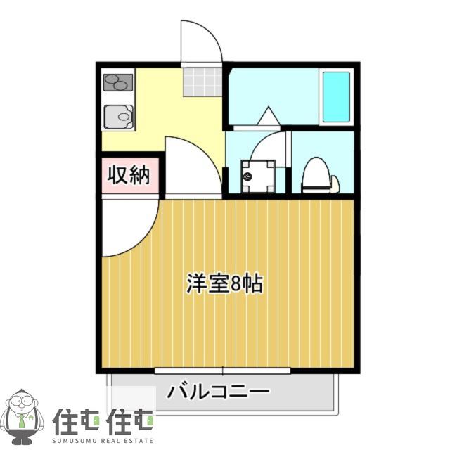 TOWN21 D(1K/2階)の間取り写真