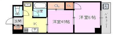 DO九条1(2K/4階)の間取り写真