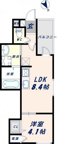 YSメゾンホリー(1LDK/2階)の間取り写真