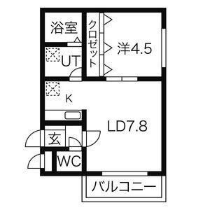 コムズ白石II(1LDK/4階)の間取り写真