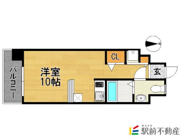 ハウトン薬院(ワンルーム/4階)の間取り写真
