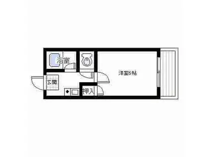 ドミール小松里(1K/3階)の間取り写真