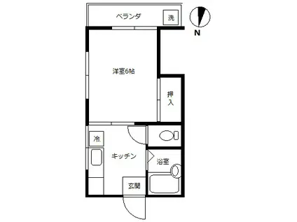 松栄ハイツ(1K/2階)の間取り写真