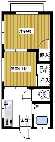 レジデンス国末(2K/2階)の間取り写真