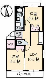 フレヴェール(2LDK/2階)の間取り写真