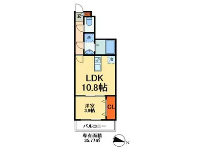 明幸3番館(1LDK/1階)の間取り写真