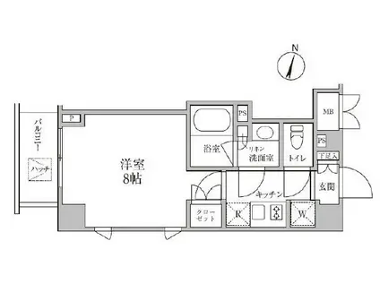 レジディア神楽坂II(1K/3階)の間取り写真