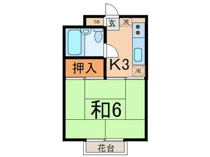 メゾン豊(1K/3階)の間取り写真