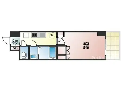 コンフォリア江坂(1K/4階)の間取り写真