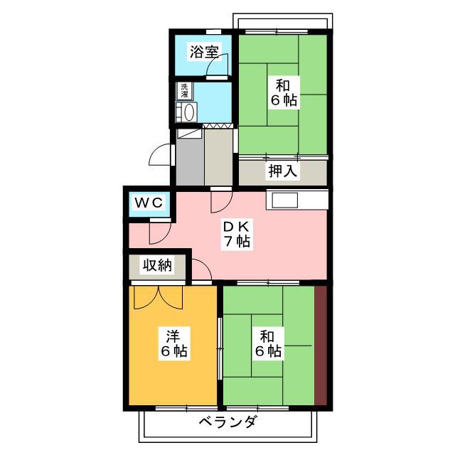 ウィンディホクエンI(3DK/4階)の間取り写真