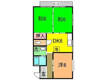 サンライフ石沢(3DK/1階)の間取り写真