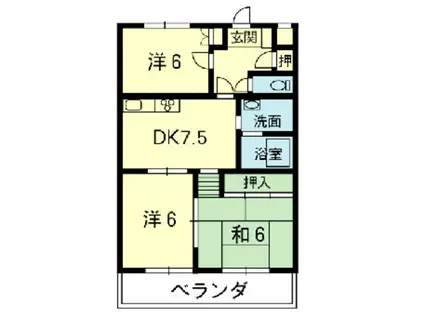 テラス三樹(3DK/2階)の間取り写真