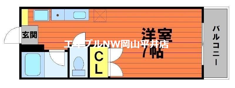 エステートピア平井N棟(1K/2階)の間取り写真