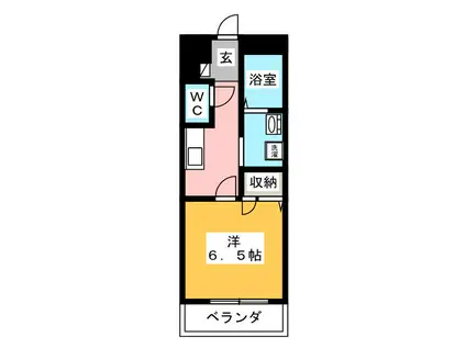 ファーストパーシモン(1K/1階)の間取り写真