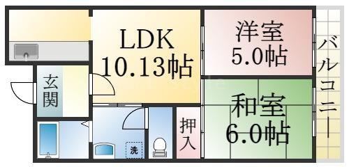 マインドパレス須磨浦(2LDK/2階)の間取り写真