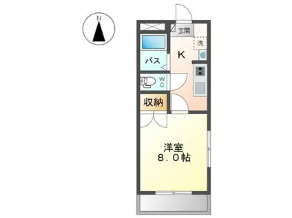 エバーレジデンスA棟(1K/2階)の間取り写真