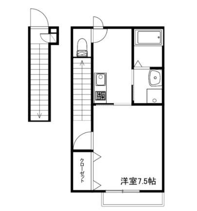 MERIDIES(1K/2階)の間取り写真