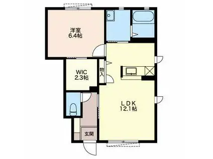 グリーンハイツ(1LDK/1階)の間取り写真