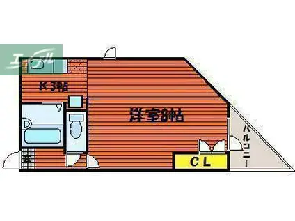 SOLEIL京町(1K/4階)の間取り写真