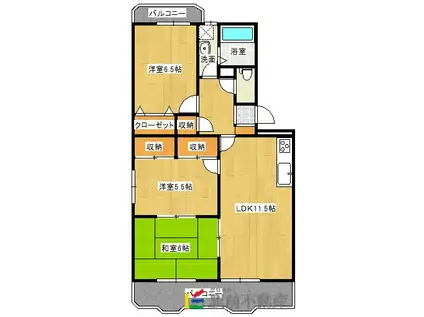 ウエスティン21B(3LDK/1階)の間取り写真